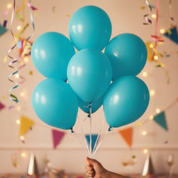 Caribbean Blue Latex Balloons 12in, 15pcs