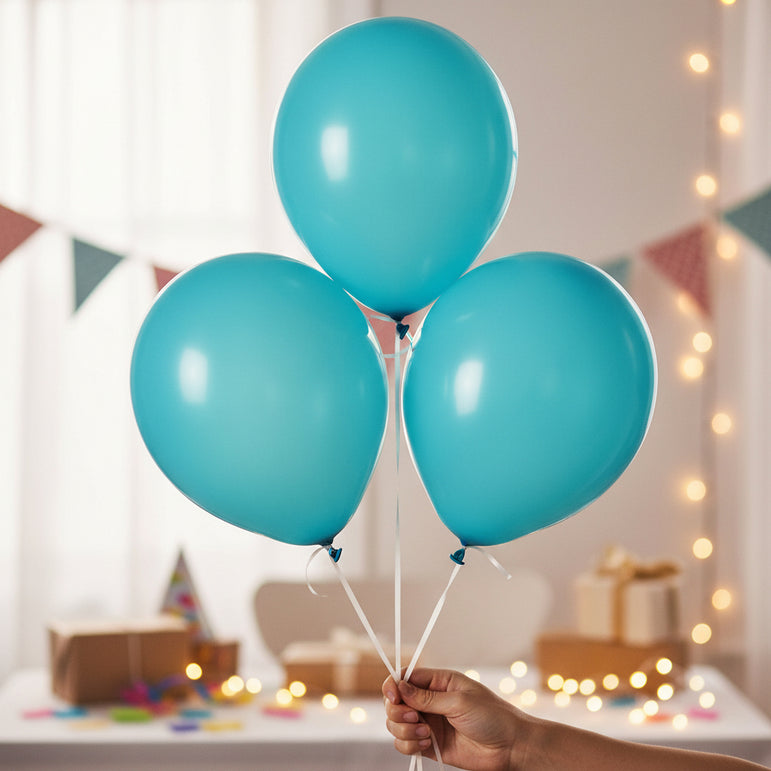 Caribbean Blue Latex Balloons 12in, 15pcs
