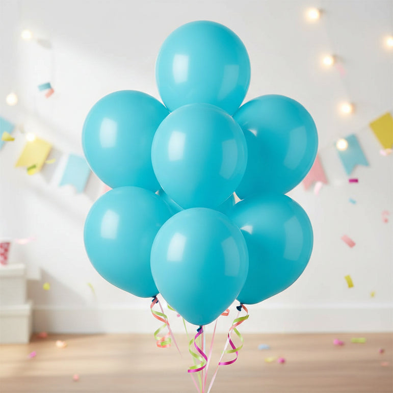 Caribbean Blue Latex Balloons 12in, 15pcs