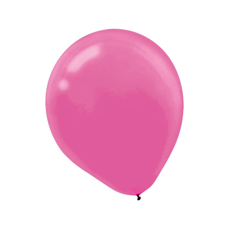Bright Pink Latex Balloon 12in, 15pcs