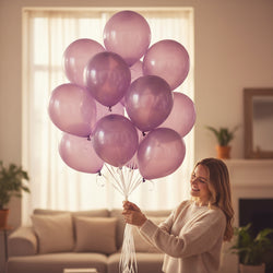 Lavender Pearlized Latex Balloons 12in, 15pcs