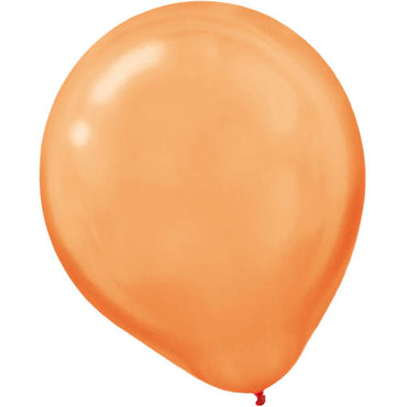 Orange Pearlized Latex Balloon 12in, 15pcs