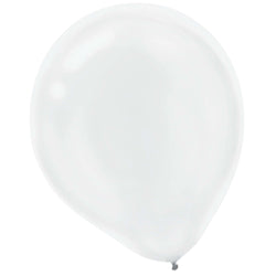White Pearlized Latex Balloon 12in, 15pcs