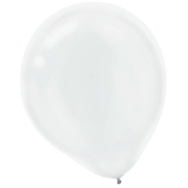 White Pearlized Latex Balloon 12in, 15pcs