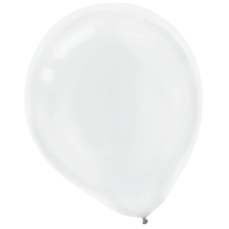 White Pearlized Latex Balloon 12in, 15pcs