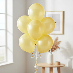 Yellow Pearlized Latex Balloon 12in, 15pcs