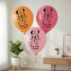 Minnie Mouse 1st Birthday Birthday Latex Balloon 12in, 15pcs