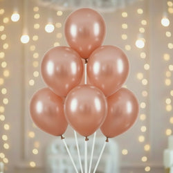 Rose Gold Pearlized Latex Balloons 5in, 50pcs