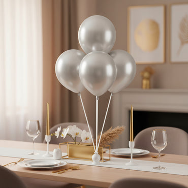 Silver Latex Balloons 5in, 50pcs