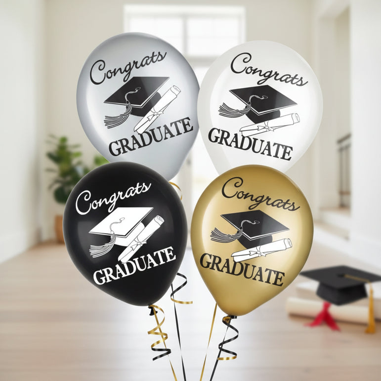 Graduation Printed Latex Balloons 15pcs