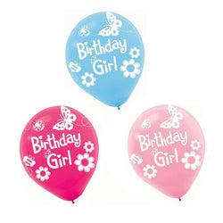 Garden Girl Latex Balloons 12in, 6pcs