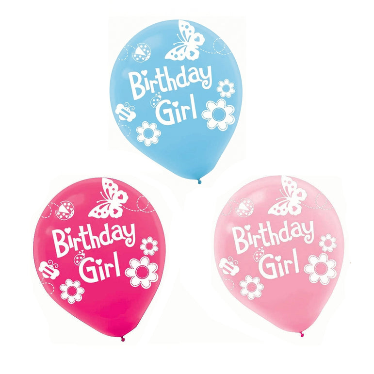 Garden Girl Latex Balloons 12in, 6pcs