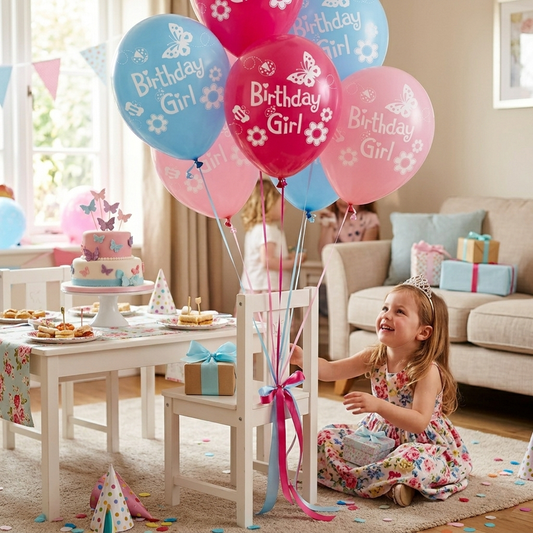 Garden Girl Latex Balloons 12in, 6pcs