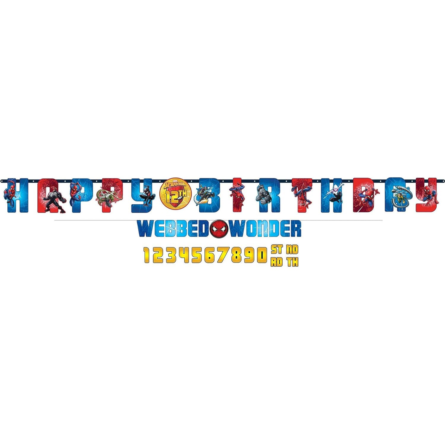 Spiderman Webbed Add An Age Jumbo Letter Banner Decorations