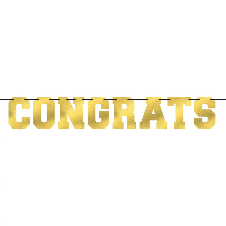 Congrats Grad Foil Letter Banner
