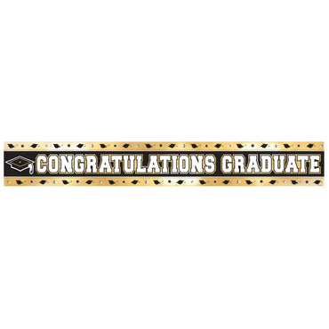 Congratulations Graduate Banner Foil Decoration 9 ft x 5 in