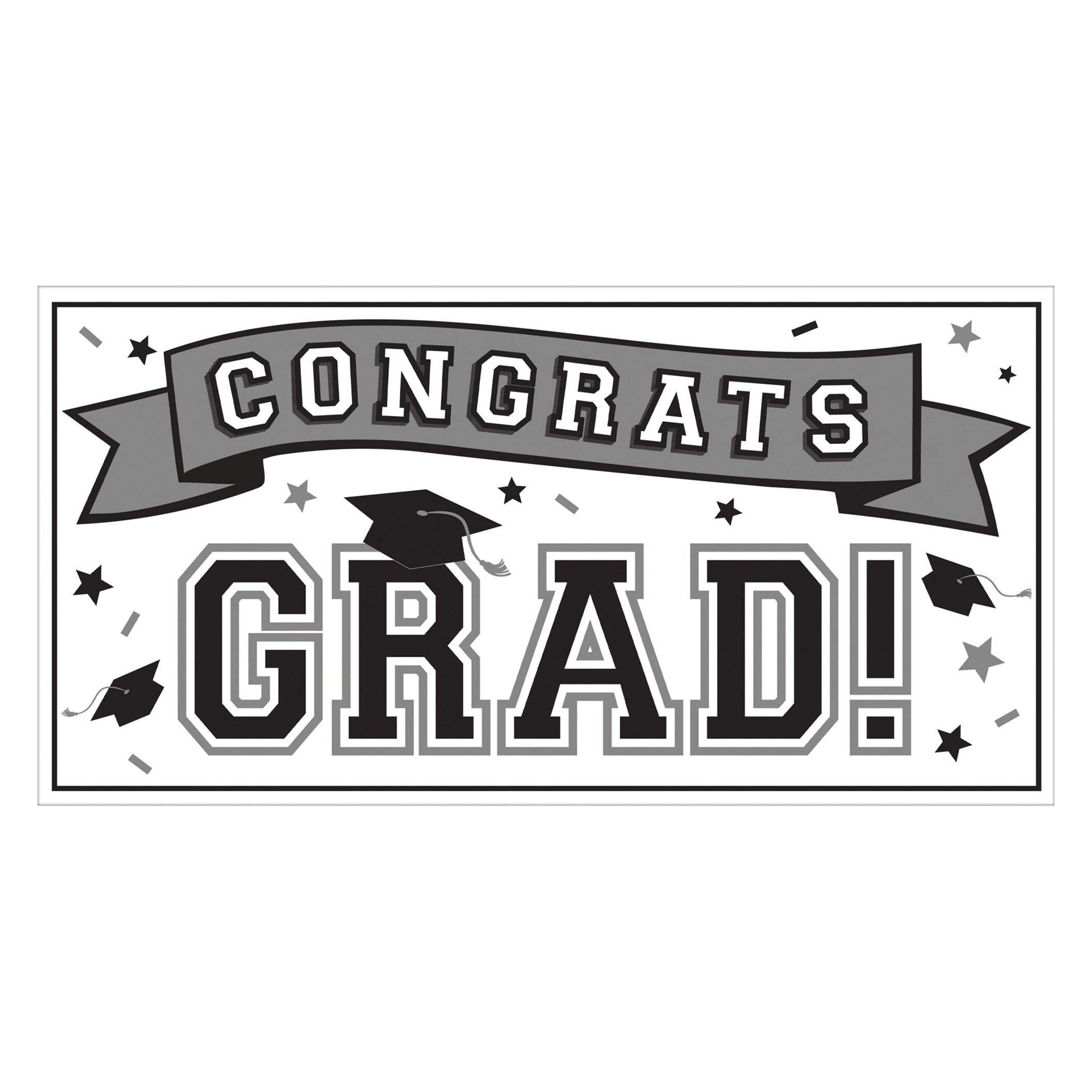 Grad Horizontal Large Plastic Banner Decorations