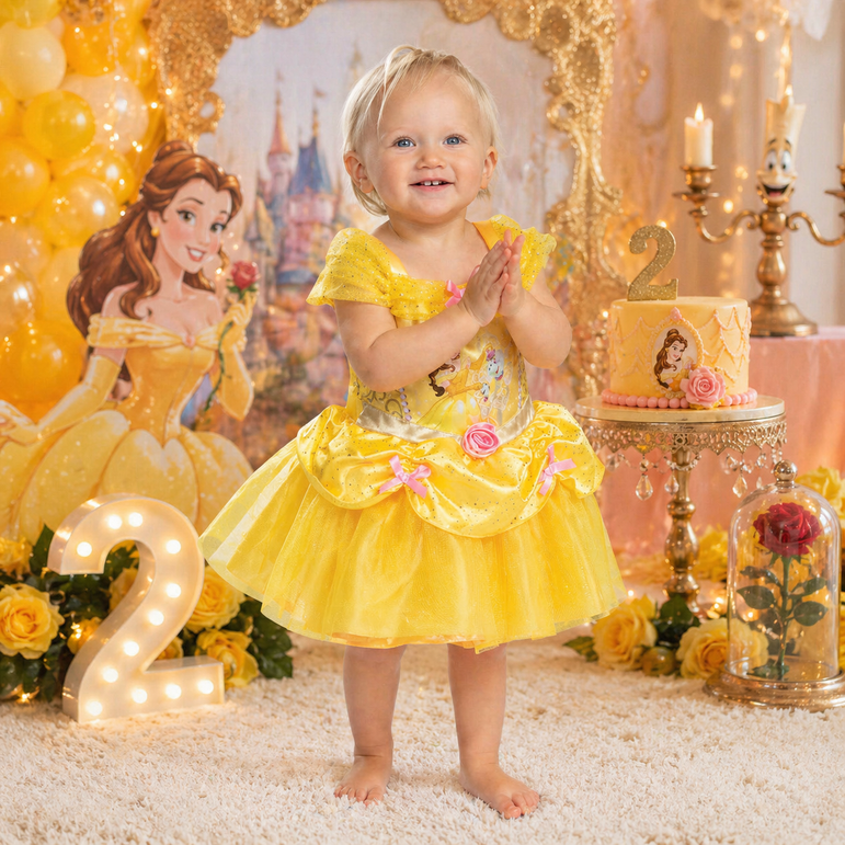 strapless open back dress Light Green Princess Tulle Dress with Lace and Flowers for Girls | Light Green / 2-3 Years (100cm) main image 0