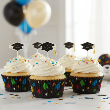 Graduation Multicolor Baking Cups and Picks Set