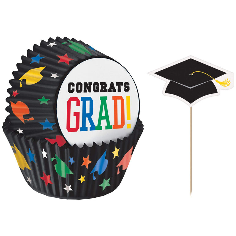 Congrats Grad Baking Cups and Picks Set