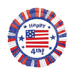 Happy 4th Patriotic Foil Balloon 18in