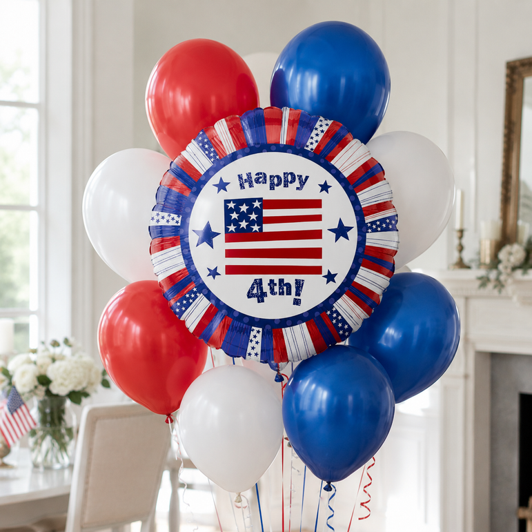 Happy 4th Patriotic Foil Balloon 18in