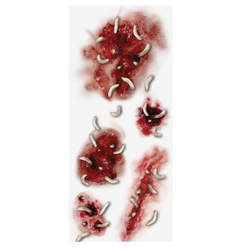 Wounds with Worms Tattoos 30x13cm