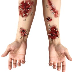 Wounds with Worms Tattoos 30x13cm