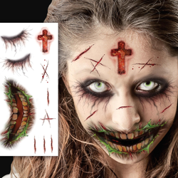 Zombie Face Tattoos 30x13cm