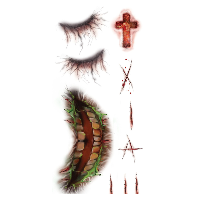 Zombie Face Tattoos 30x13cm