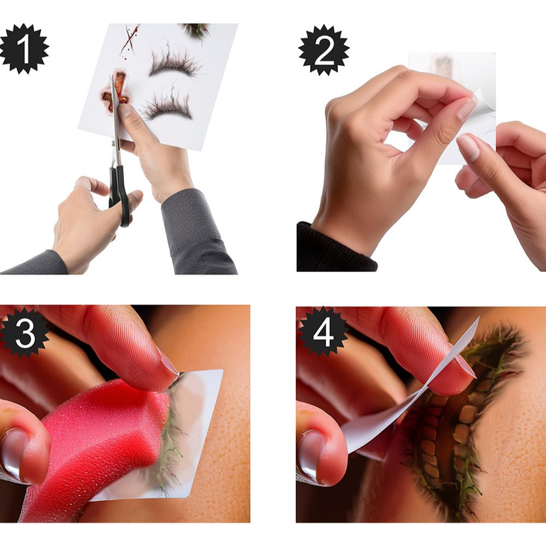 Zombie Face Tattoos 30x13cm