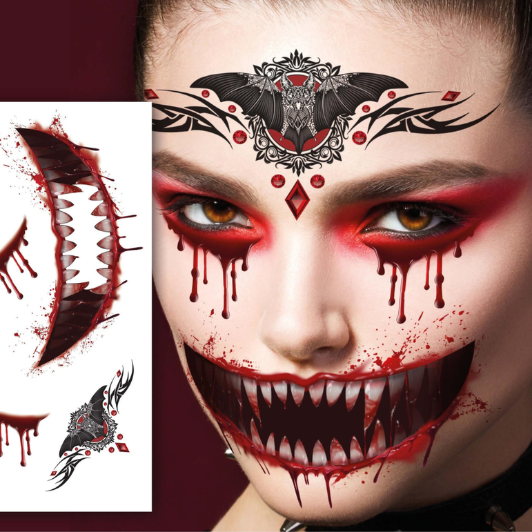 Vampire Face Tattoos 30x13cm