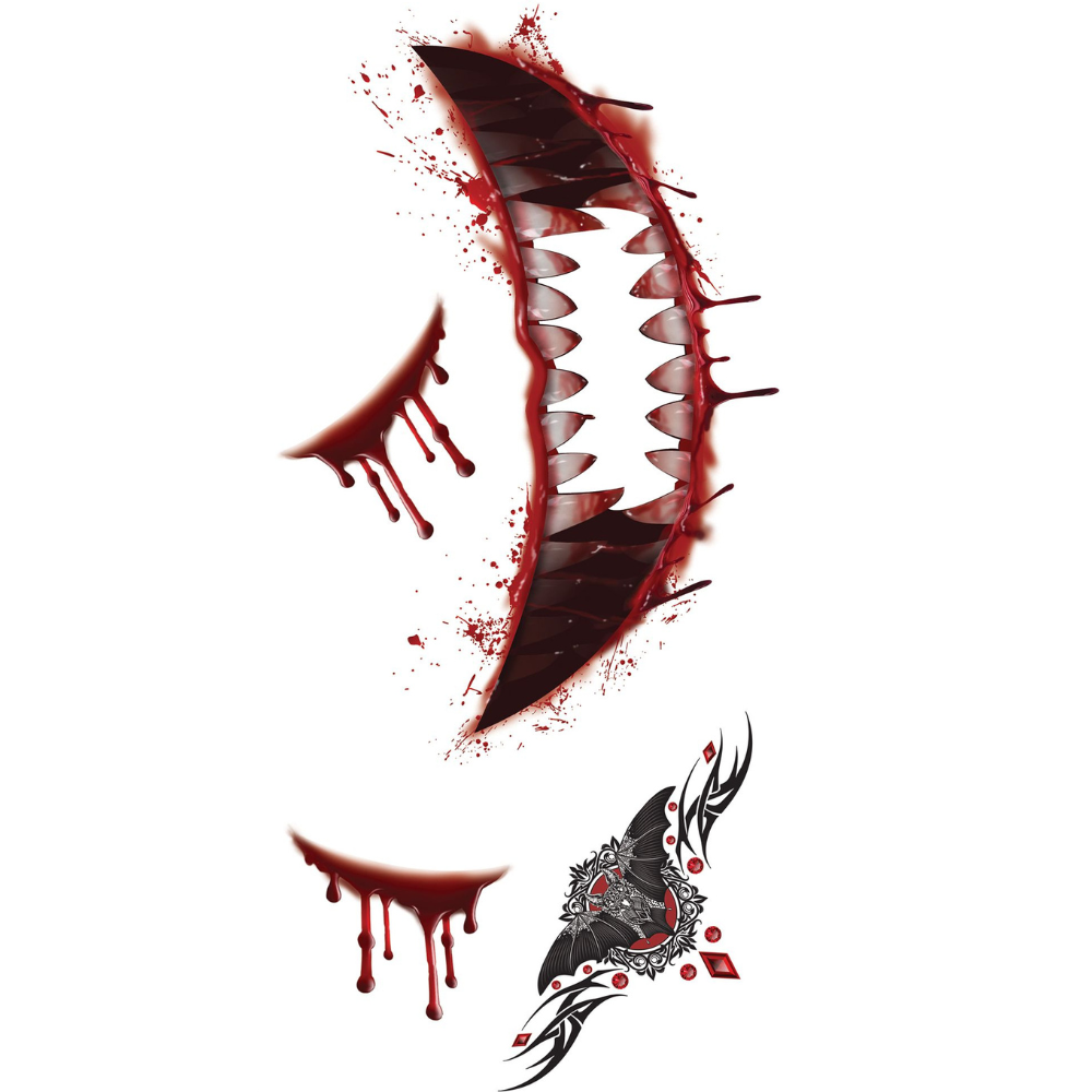 Vampire Face Tattoos 30x13cm