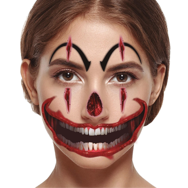 Face Clown Tattoo 30x14cm