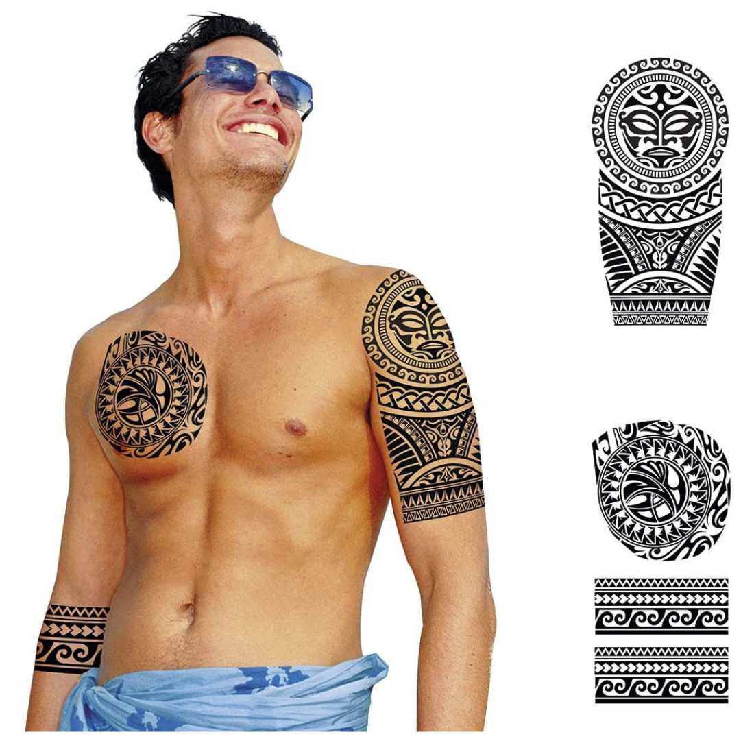 Black Flowers Tattoo 14x30cm