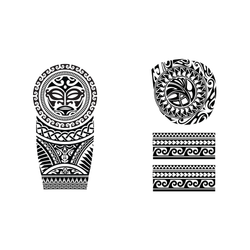 Black Flowers Tattoo 14x30cm