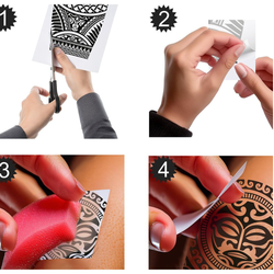 Black Flowers Tattoo 14x30cm