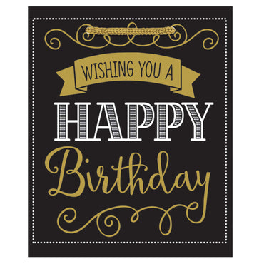 Elegant Black Birthday Medium Bag