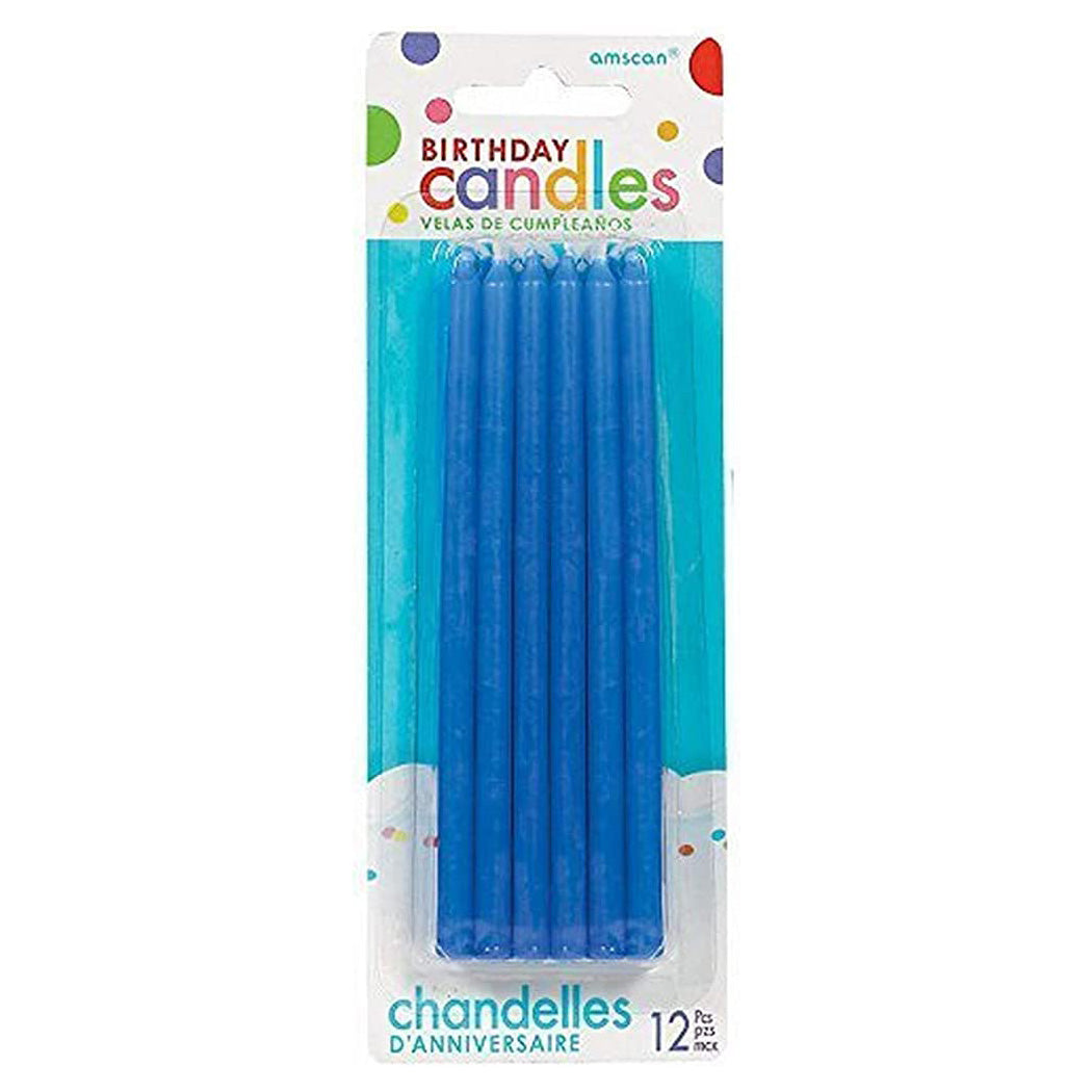 Blue Taper Candles 5in, 12pcs