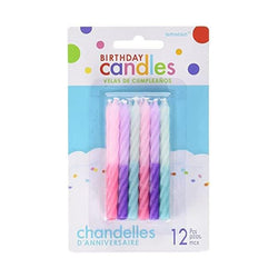 Pastel Colorblock Birthday Candles 3in,12pcs