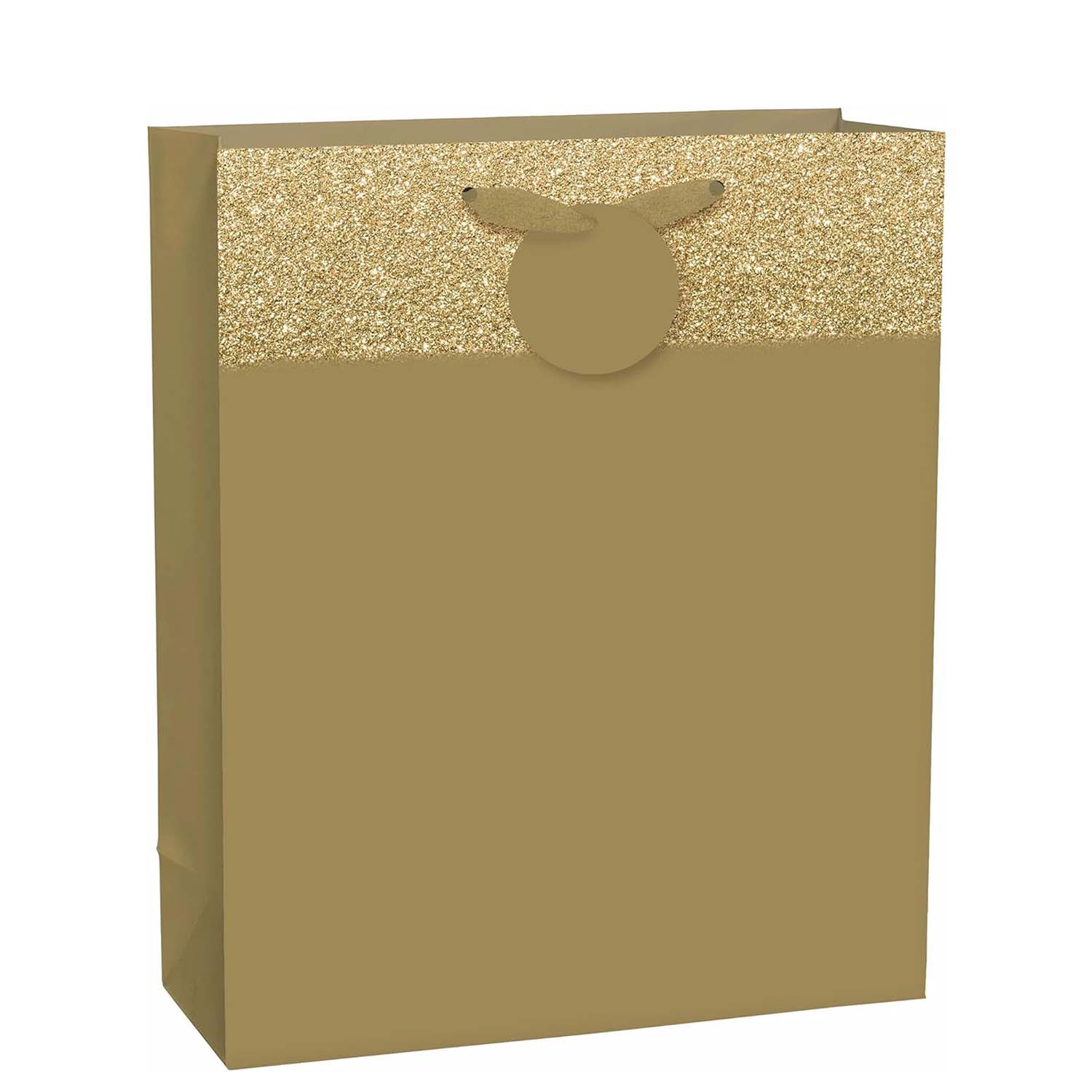 Gold Matte Large Glitter Paper Bag