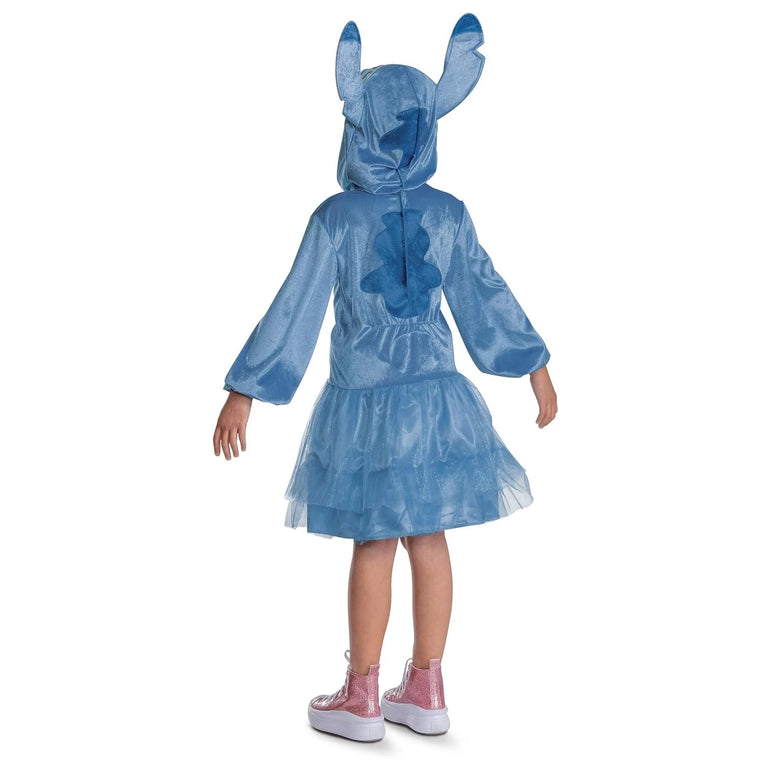 Blue costume with hood and ears on a white background
