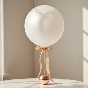 Frosty White Standard Latex Balloons 24in, 4pcs