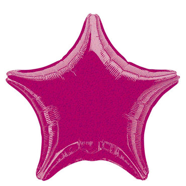 Fuchsia Dazzler Star Holo Foil Balloon 18in