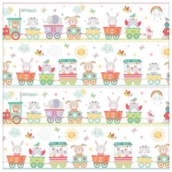 Baby Train Jumbo Paper Gift Wrap 16ft X 30in