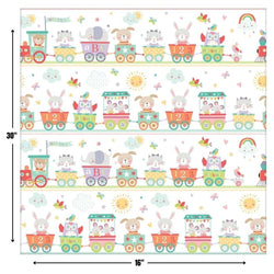 Baby Train Jumbo Paper Gift Wrap 16ft X 30in