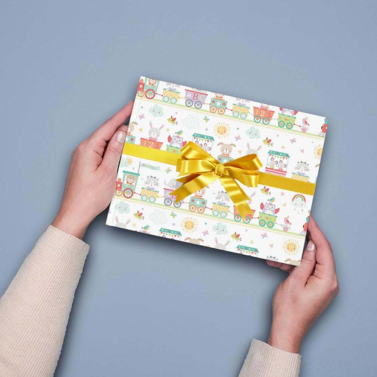 Baby Train Jumbo Paper Gift Wrap 16ft X 30in