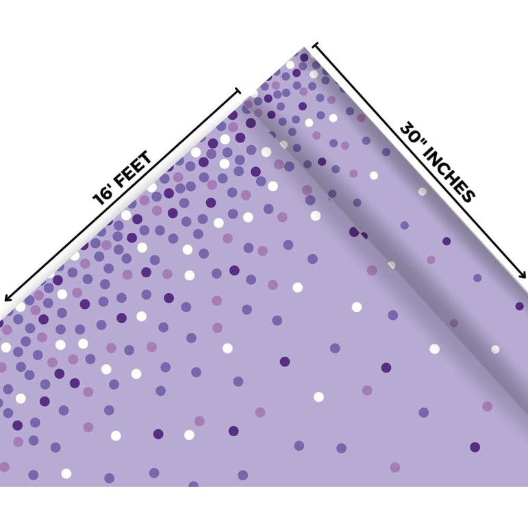 Purple Printed Scatter Dot Paper Jumbo Gift Wrap