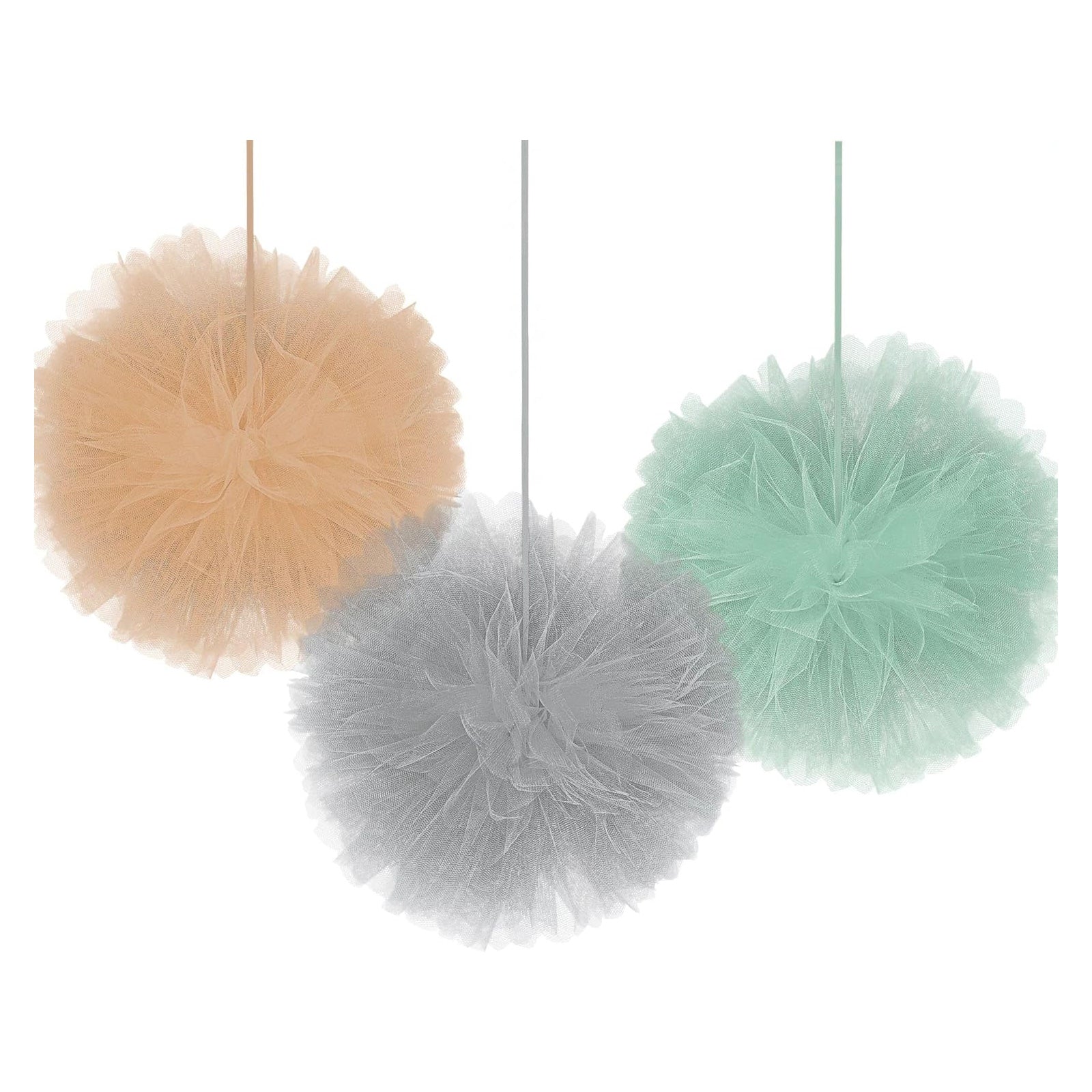 Baby Shower Soft Jungle Hello Baby Hanging Fluffy Decoration 3pcs