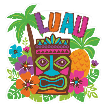Tiki Luau Paper Cutout 15in